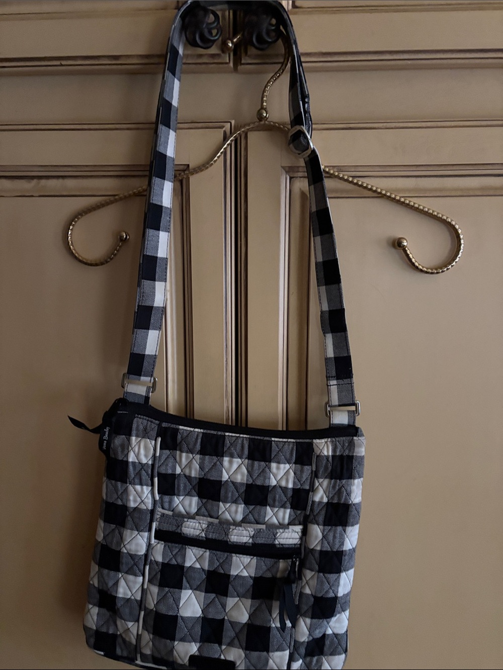 Vera Bradley Black and White Check Quilted Crossbody